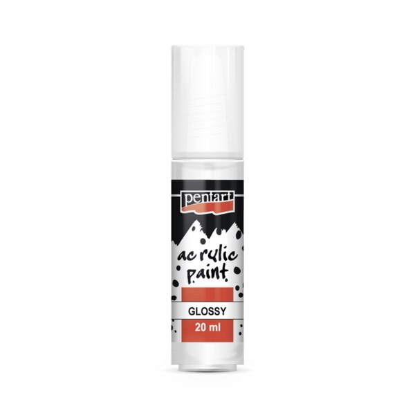 Vopsea acrilica lucioasa pe baza de apa Pentart - alb, 20 ml