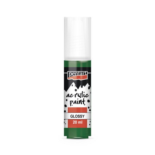 Vopsea acrilica lucioasa pe baza de apa Pentart - verde brad, 20 ml