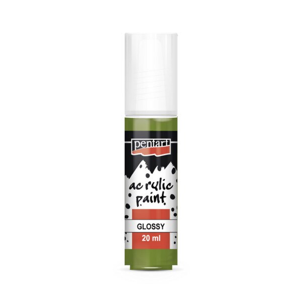Vopsea acrilica lucioasa pe baza de apa Pentart - masline verzi, 20 ml