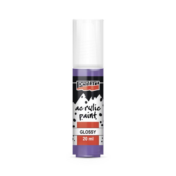Vopsea acrilica lucioasa pe baza de apa Pentart - mov viorea, 20 ml