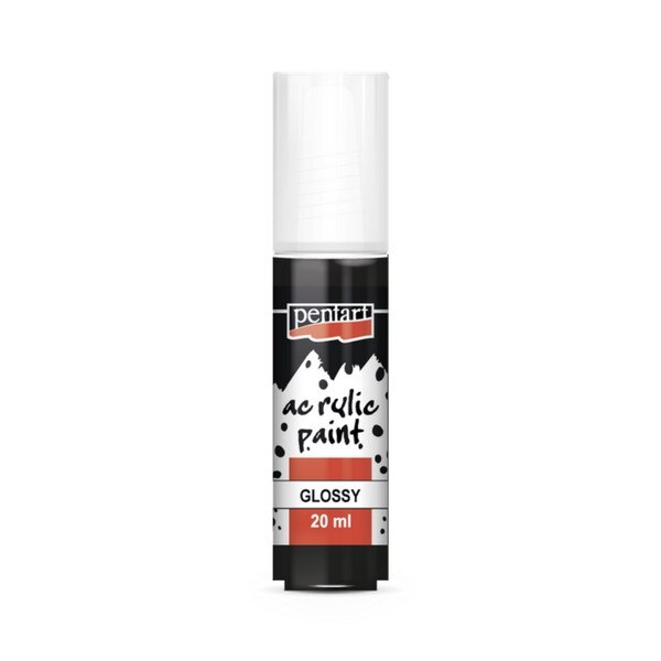 Vopsea acrilica lucioasa pe baza de apa Pentart - negru, 20 ml