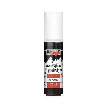 Vopsea acrilica lucioasa pe baza de apa Pentart - negru, 20 ml Vopsea acrilica lucioasa pe baza de apa Pentart - negru, 20 ml
