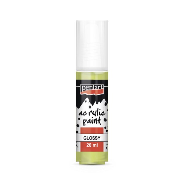 Vopsea acrilica lucioasa pe baza de apa Pentart - verde lime, 20 ml