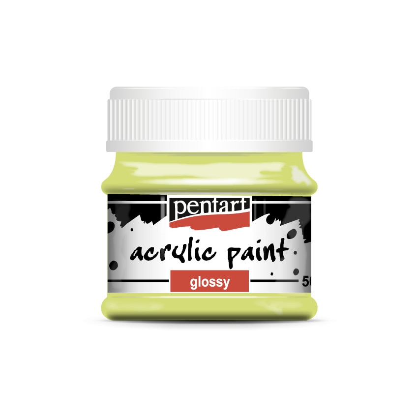 Vopsea acrilica lucioasa pe baza de apa Pentart - verde lime, 50 ml