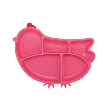 Tavita compartimentata din silicon, cu ventuza - Innobaby - Chicken Pink Tavita compartimentata din silicon, cu ventuza - Innobaby - Chicken Pink