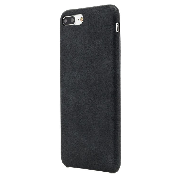 Husa de protectie Vetter Clip-On Leather Feel pentru Apple iPhone 8 Plus / iPhone 7 Plus, Dark Grey