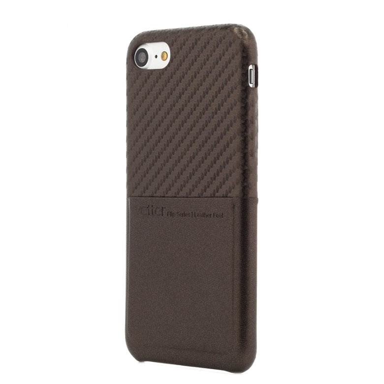 Husa de protectie Vetter Clip-On Carbon Fiber Feel pentru Apple iPhone 8 / iPhone 7, Coffee