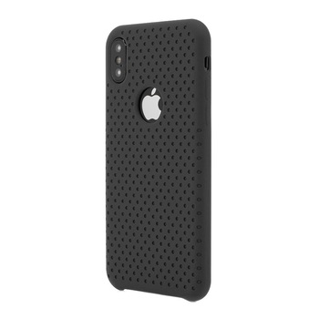 Husa de protectie Vetter Clip-On Silk Dot Design pentru Apple iPhone X, Black Husa de protectie Vetter Clip-On Silk Dot Design pentru Apple iPhone X, Black