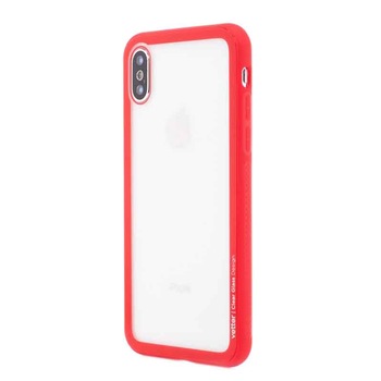 Husa de protectie Vetter Clear Back Glass, pentru Apple iPhone X, Red