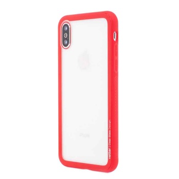 Husa de protectie Vetter Clear Back Glass, pentru Apple iPhone X, Red