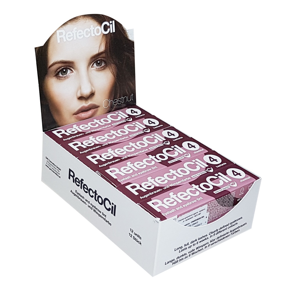 Set vopsea sprancene si gene, castaniu, set 12 buc, Refectocil