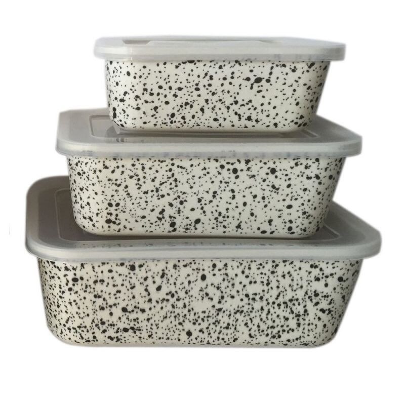 Set 3 Recipiente depozitare alimente cu capac din bambus Grunberg BM001Puncte