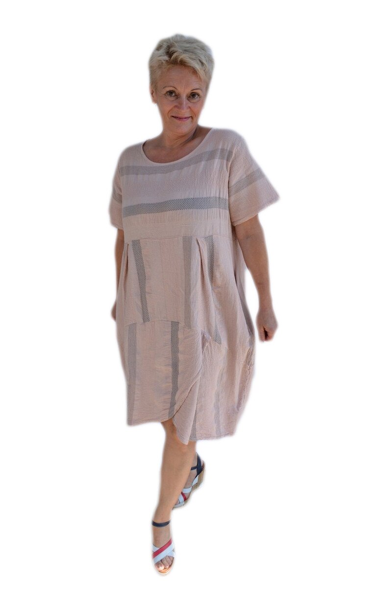 Rochie casual ,fronseuri si buzunare,D&J Exclusive, Plamaniu