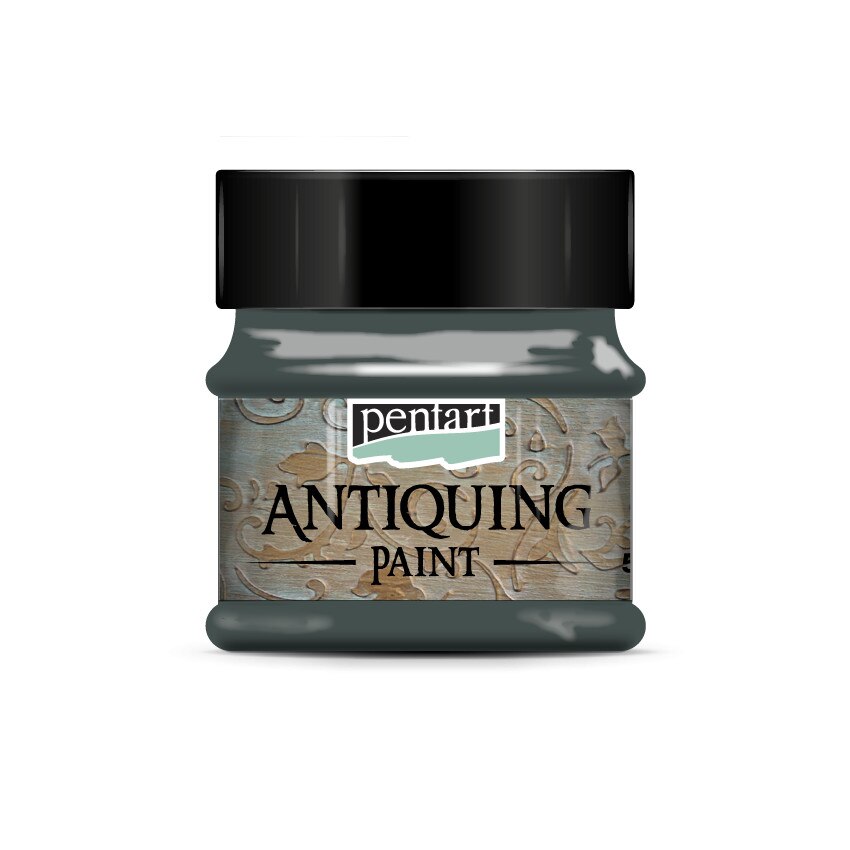 Vopsea acrilica de antichizare pe baza de apa Pentart - verde muschi, 50 ml