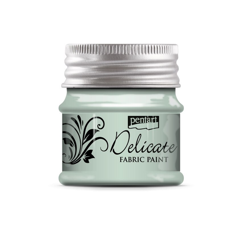 Vopsea pentru textile DELICATE, Pentart - argintiu verzui, 50 ml