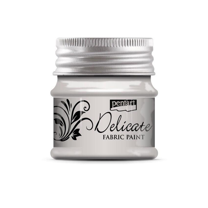 Vopsea pentru textile DELICATE, Pentart - argintiu, 50ml