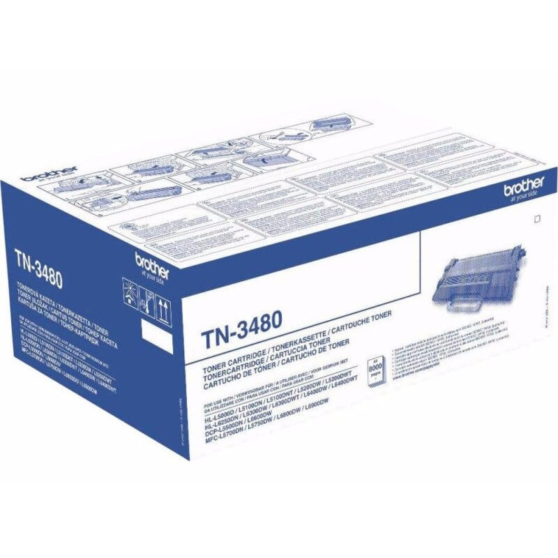 Cartus Toner Original Brother TN3480, 8000 pagini, Negru, pentru Brother DCP-L 5500DN, DCP-L 6600DW, HL-L 5100DN, Brother HL-L 5200DW, HL-L 6250DN, HL-L 6300DWT, HL-L 6400DWT, MFC-L 5700DN, MFC-L 5750DW, MFC-L 6800DW, MFC-L 6800DWT, MFC-L 6900DWT