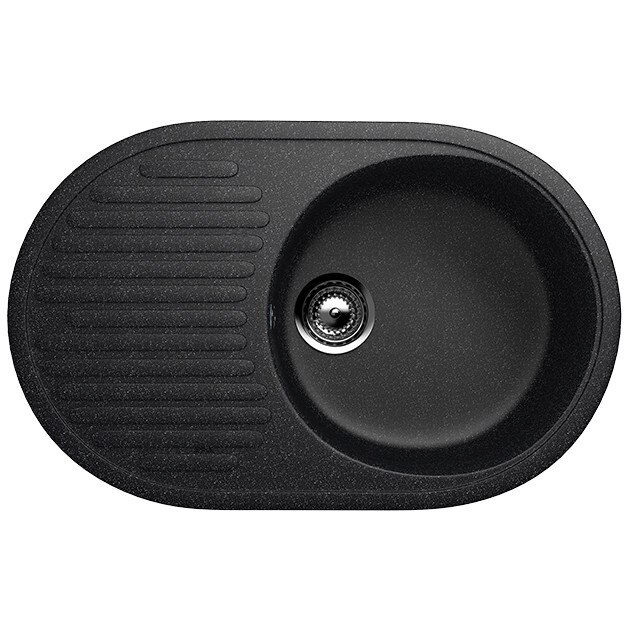 Chiuveta ovala reversibila Ulg U-107-308, culoare negru, Model 2018