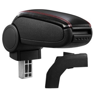 Cotiera Ford Focus 2 (11.2004 -), marca pro.tecc - negru piele ecologica cu cusatura rosie Cotiera Ford Focus 2 (11.2004 -), marca pro.tecc - negru piele ecologica cu cusatura rosie