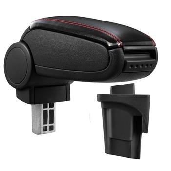 Cotiera Seat Leon II 1P (05.2005-12.2012) - Cotiera auto pro.tec - negru piele ecologica cu cusatura rosie Cotiera Seat Leon II 1P (05.2005-12.2012) - Cotiera auto pro.tec - negru piele ecologica cu cusatura rosie