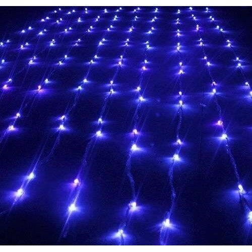 Instalatie de Craciun, tip PERDEA PLOAIE 8x1 metri , 300 Led uri, Albastru, AGR019B