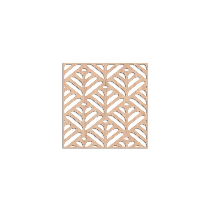 Panou decorativ traforat perete din mdf furnir natur 4 mm. AV10 90x90 cm