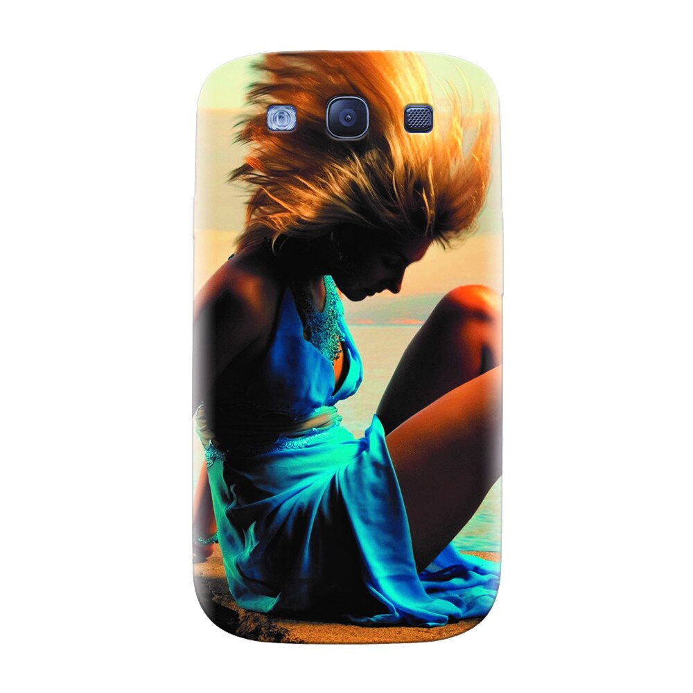 Husa silicon pentru Samsung Galaxy S3, Girl In Blue Dress
