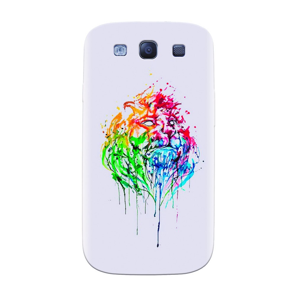 Husa silicon pentru Samsung Galaxy S3, Paint Illustration Lion Head