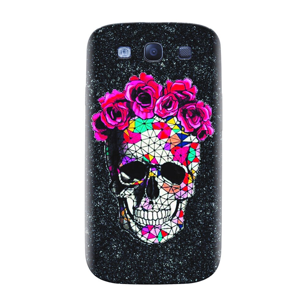 Husa silicon pentru Samsung Galaxy S3, Colorful Skull Roses Space
