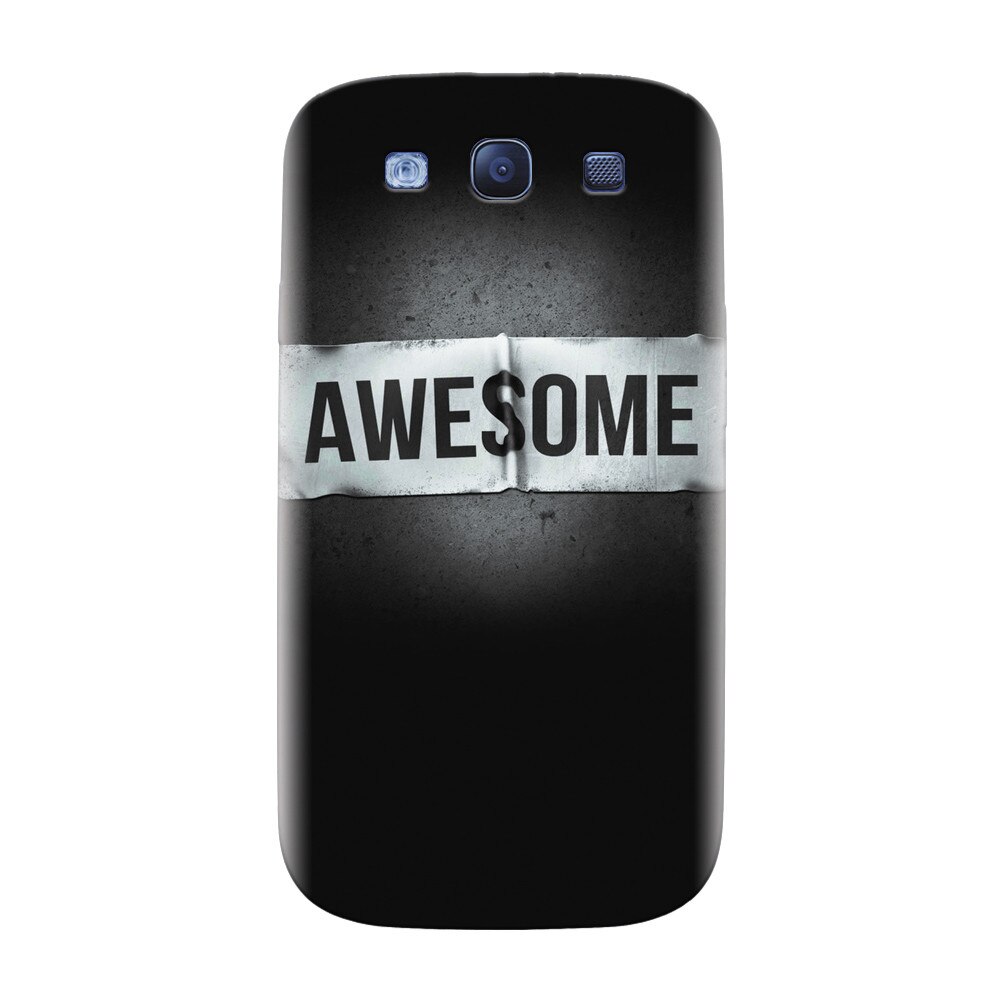 Husa silicon pentru Samsung Galaxy S3, Awesome Label Dark