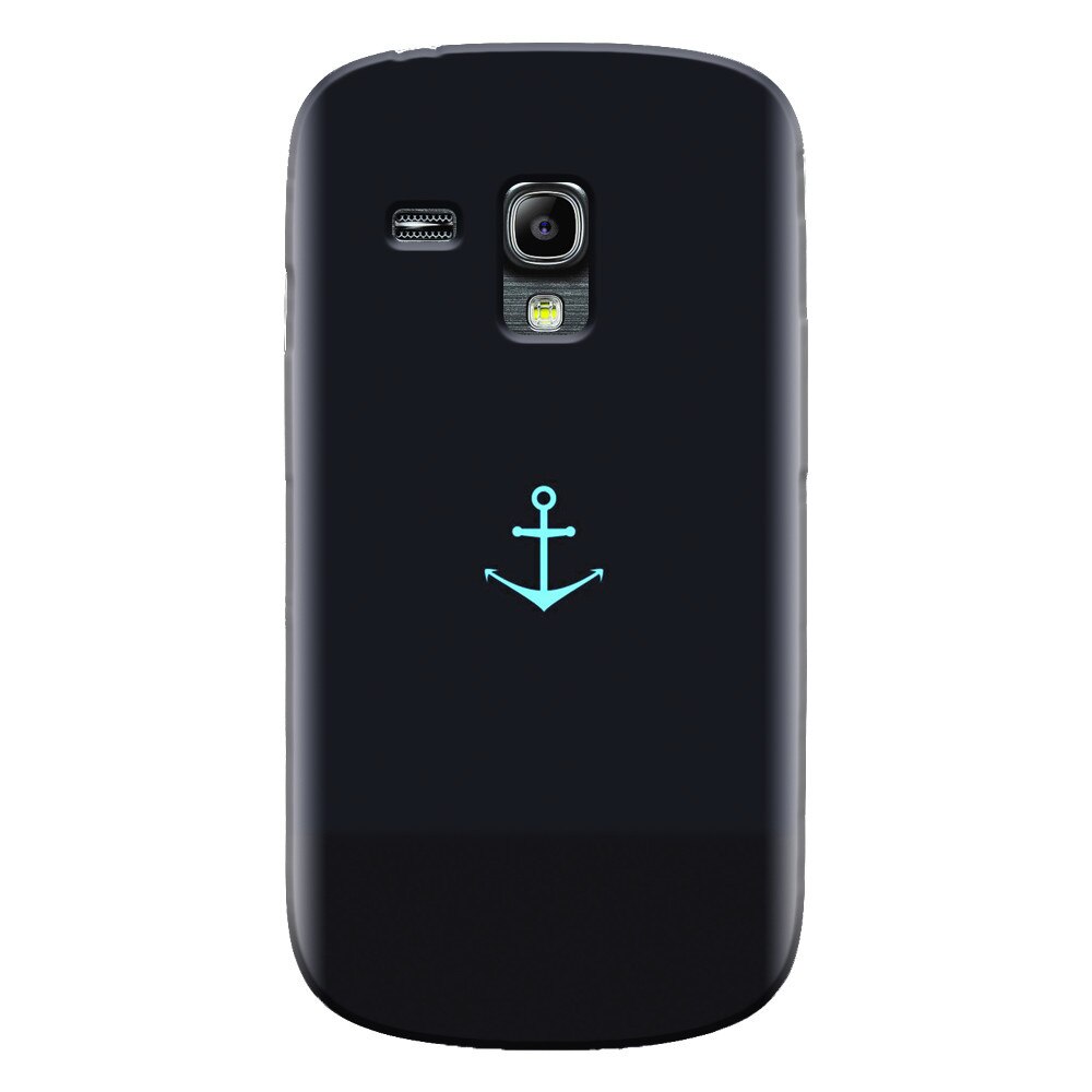 Husa silicon pentru Samsung Galaxy S3 Mini, Blue Navy Anchor Illustration Flat