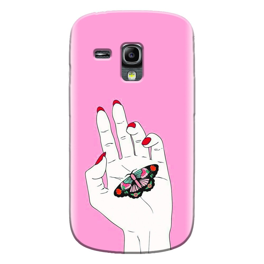 Husa silicon pentru Samsung Galaxy S3 Mini, Butterfly In Hand