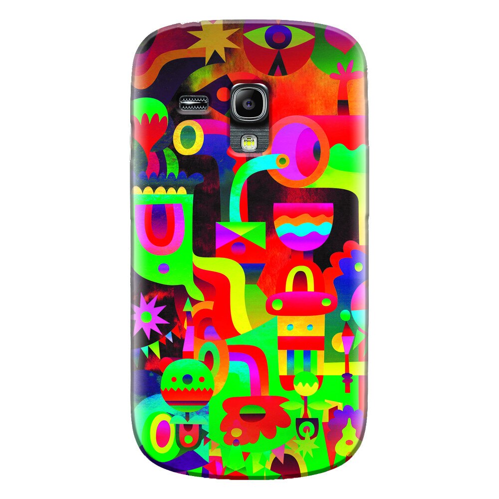 Husa silicon pentru Samsung Galaxy S3 Mini, Abstract Colorful Shapes