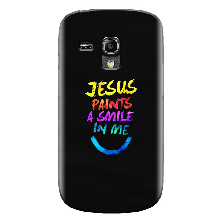 Силиконов калъф за Samsung Galaxy S3 Mini, Jesus Paints A Smile In Me