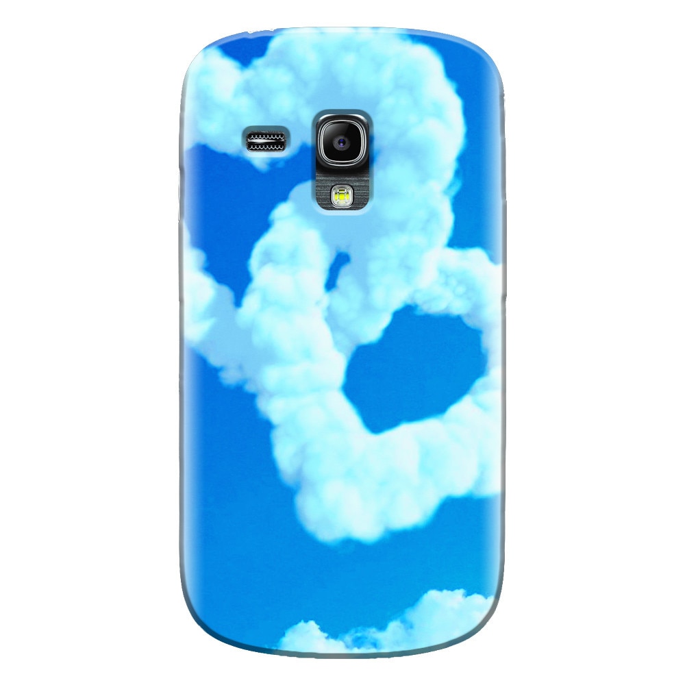 Husa silicon pentru Samsung Galaxy S3 Mini, Heart Shaped Clouds Blue Sky