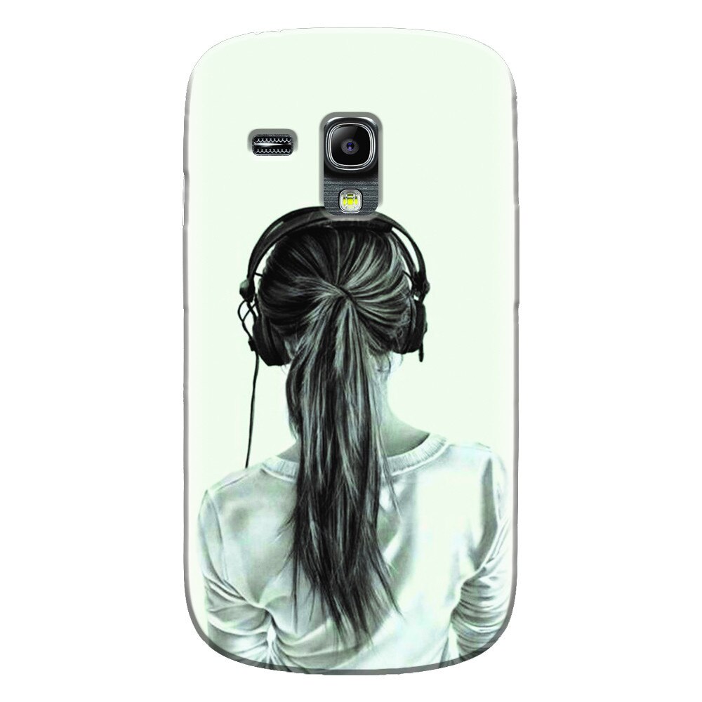 Husa silicon pentru Samsung Galaxy S3 Mini, Girl With Headphone