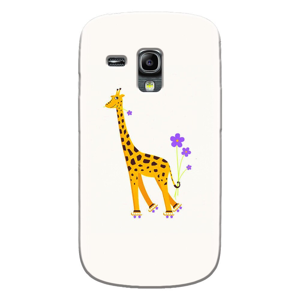 Husa silicon pentru Samsung Galaxy S3 Mini, Rollerskating Girafe Illustration