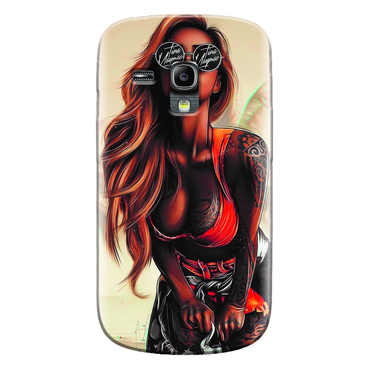 Силиконов калъф за Samsung Galaxy S3 Mini, Tattoed Girl