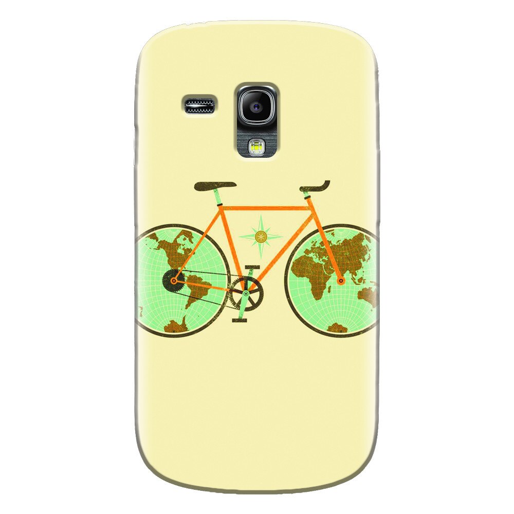 Husa silicon pentru Samsung Galaxy S3 Mini, Retro Bicycle Illustration