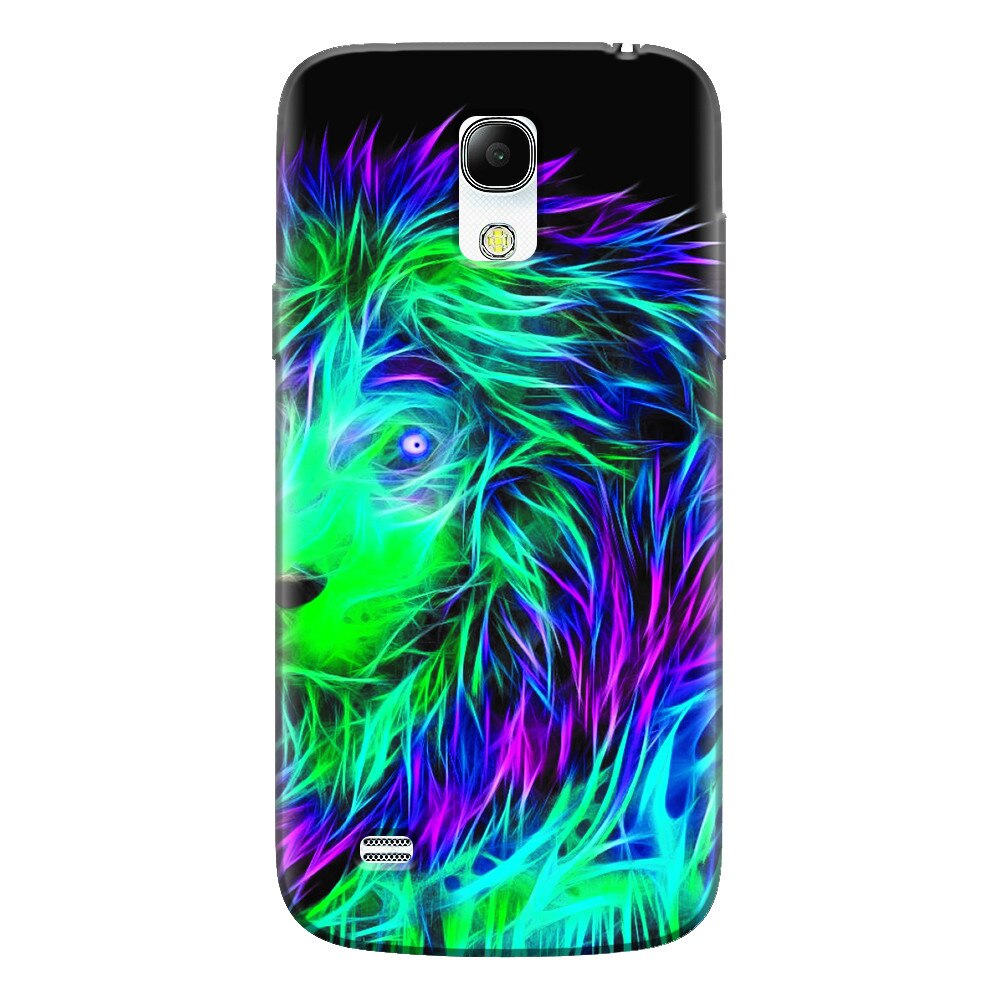 Husa silicon pentru Samsung Galaxy S4 Mini, Abstract Lion 002