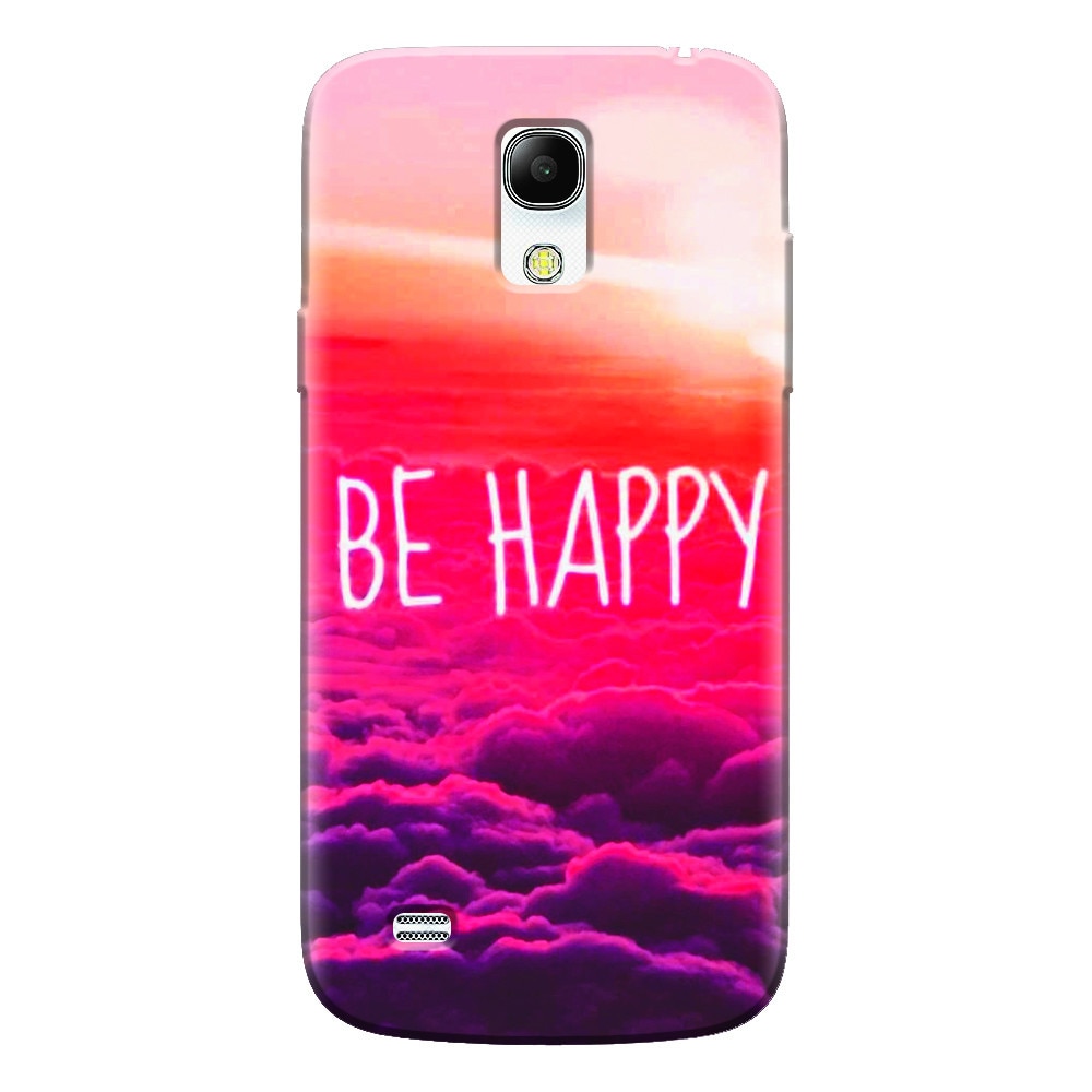 Husa silicon pentru Samsung Galaxy S4 Mini, Be Happy Puffy Clouds