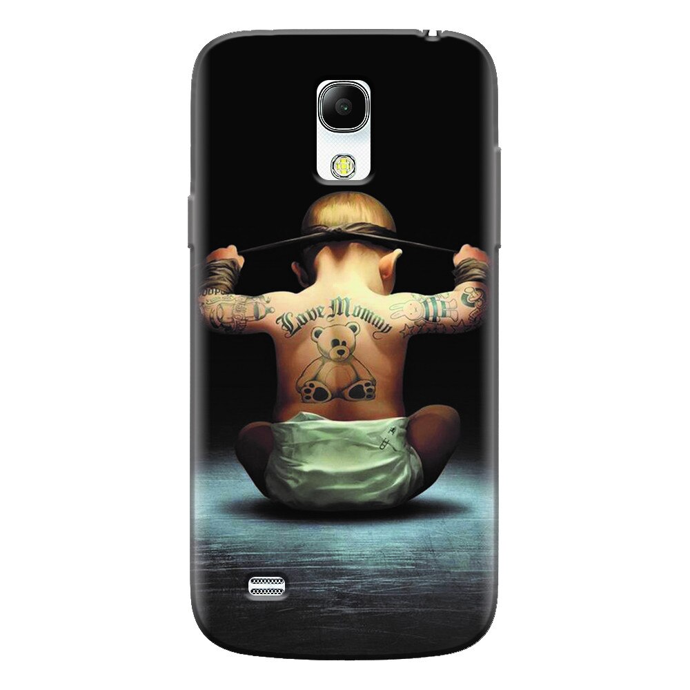 Husa silicon pentru Samsung Galaxy S4 Mini, Body Builder Cute Baby Tattoo
