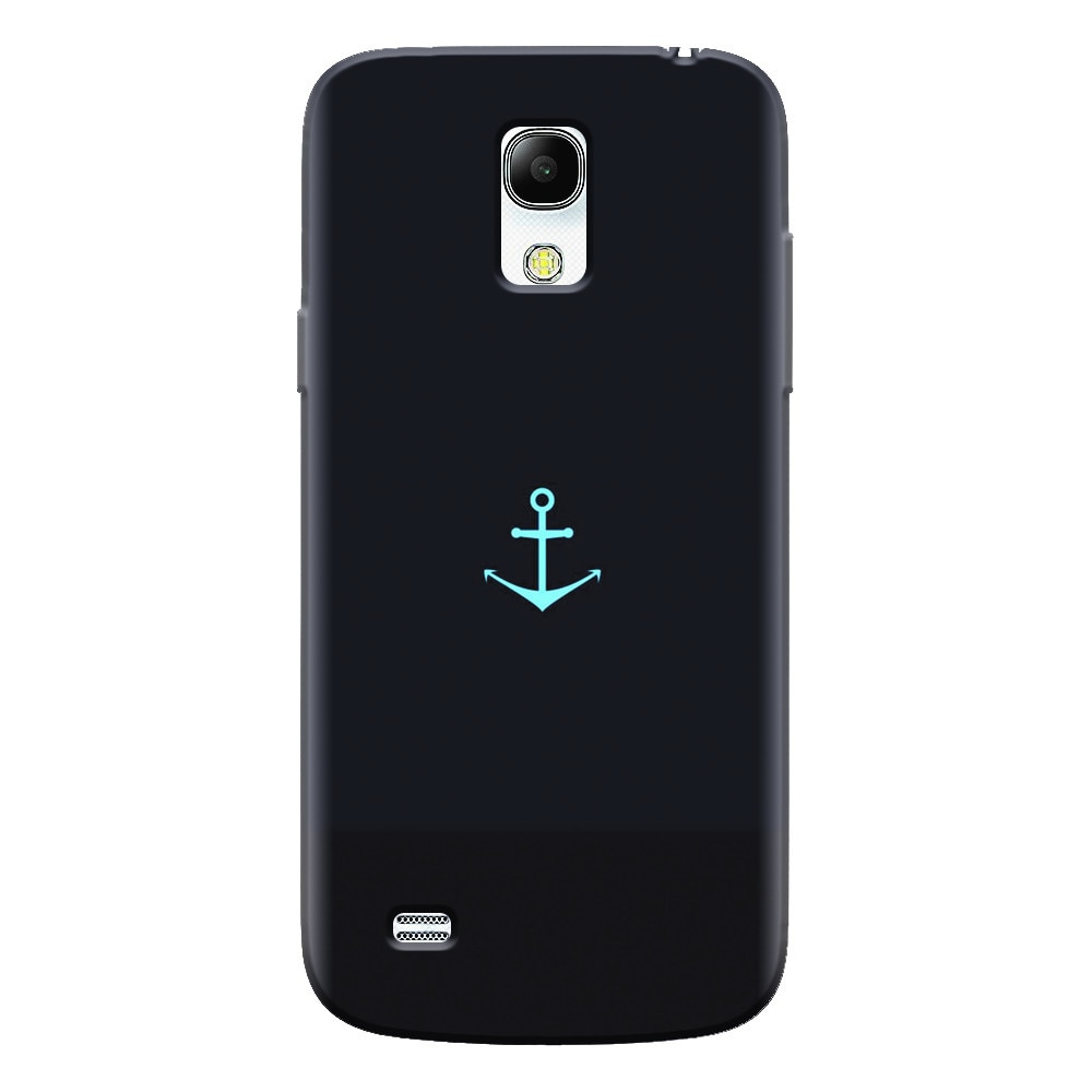 Husa silicon pentru Samsung Galaxy S4 Mini, Blue Navy Anchor Illustration Flat