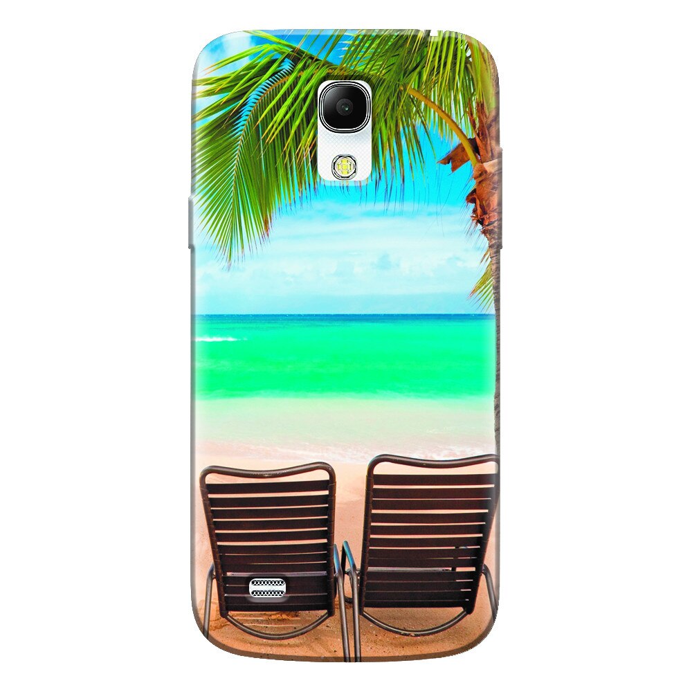 Husa silicon pentru Samsung Galaxy S4 Mini, Beach Chairs Palm Tree Seaside