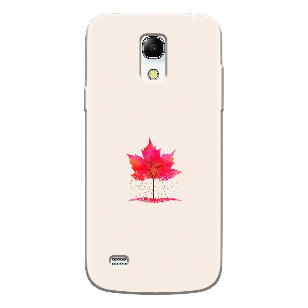 Husa silicon pentru Samsung Galaxy S4 Mini, Autumn Tree Leaf Shape Illustration