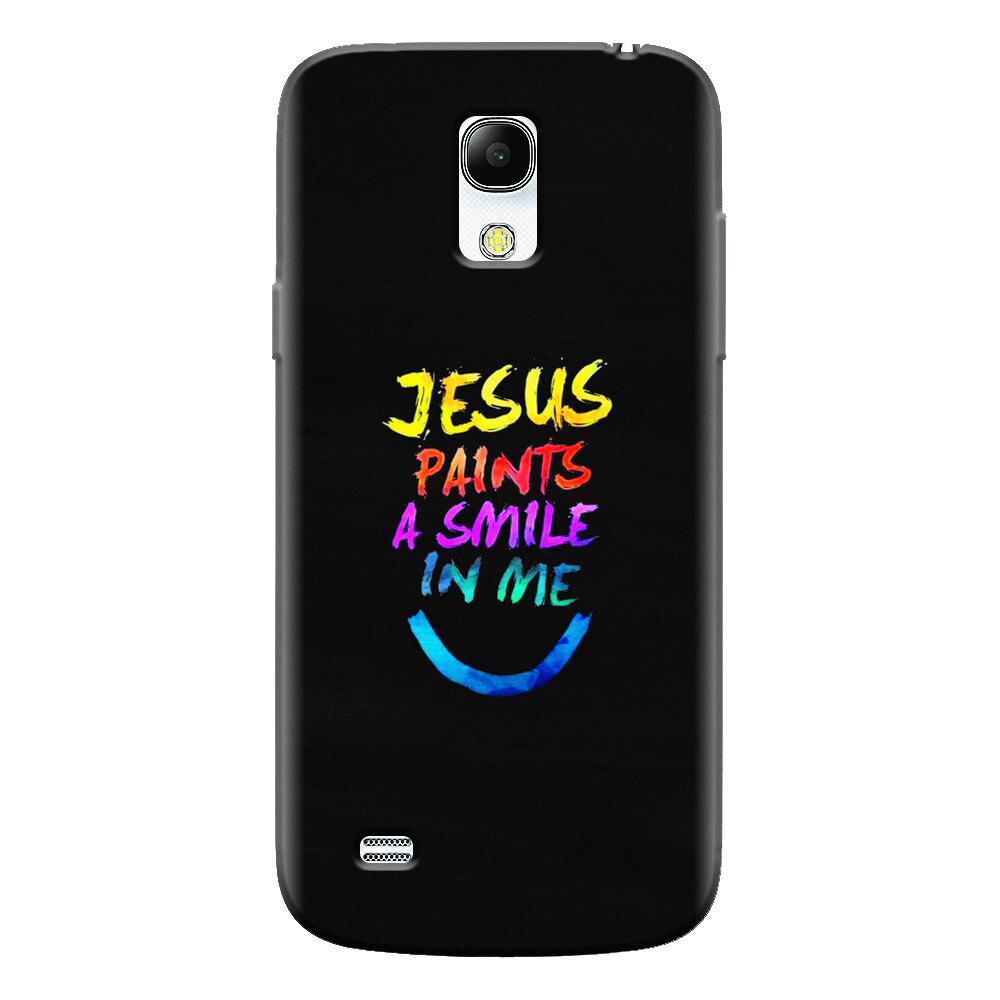 Husa silicon pentru Samsung Galaxy S4 Mini, Jesus Paints A Smile In Me