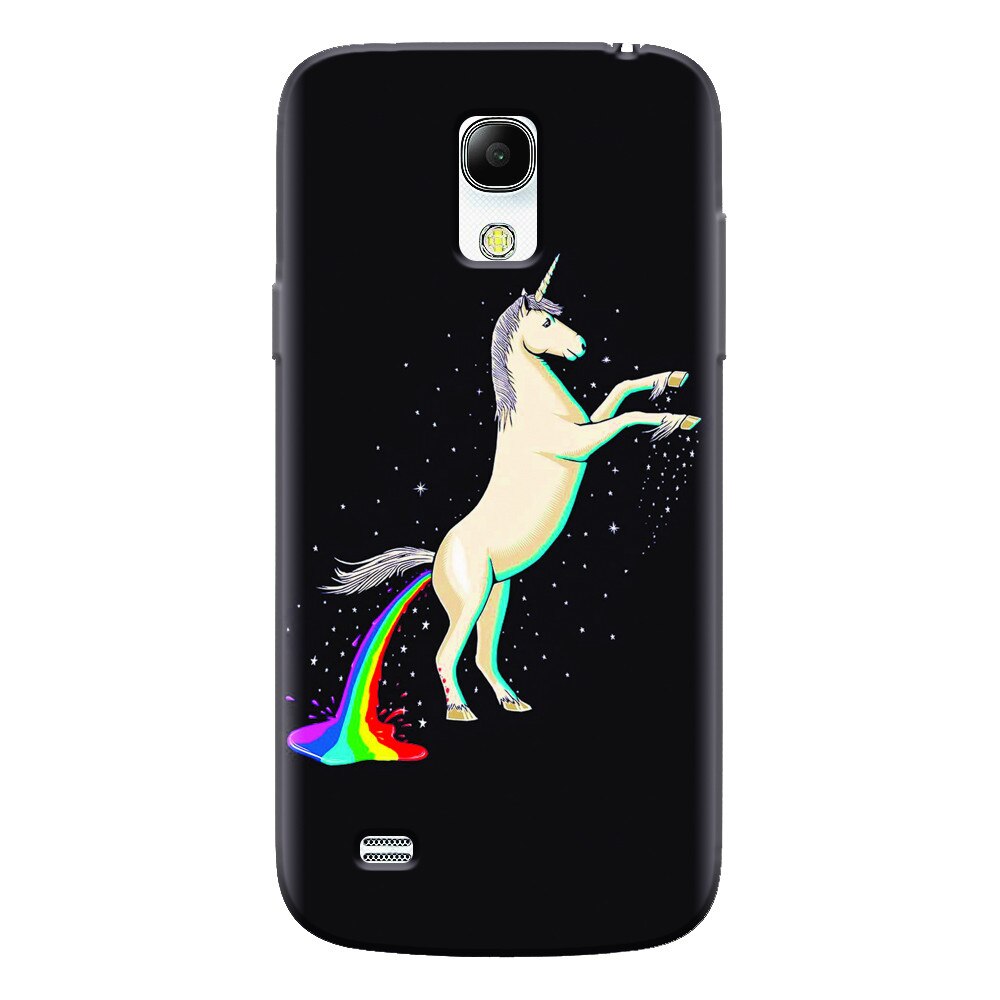 Husa silicon pentru Samsung Galaxy S4 Mini, Unicorn Shitting Rainbows