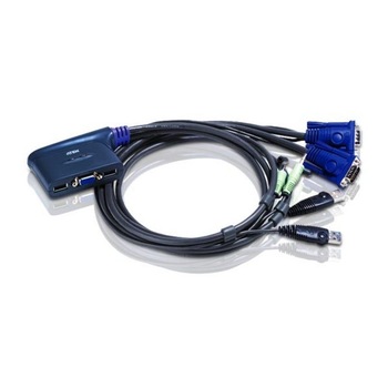 Switch KVM Aten CS62US, 2 porturi, USB, VGA, Negru Switch KVM Aten CS62US, 2 porturi, USB, VGA, Negru