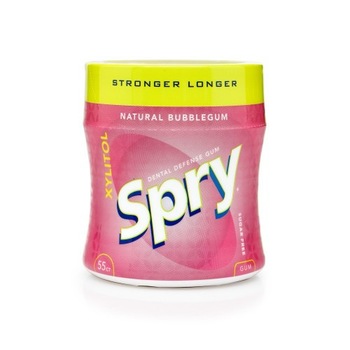 Guma de mestecat cu xylitol, Spry de la Xlear, fara zahar, 100% ingrediente naturale, aroma guma de mestecat (bubble gum), borcan 55 bucati Guma de mestecat cu xylitol, Spry de la Xlear, fara zahar, 100% ingrediente naturale, aroma guma de mestecat (bubble gum), borcan 55 bucati