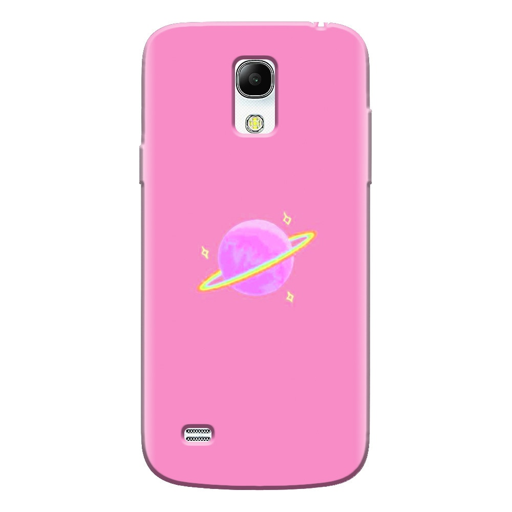 Husa silicon pentru Samsung Galaxy S4 Mini, Saturn On Pink